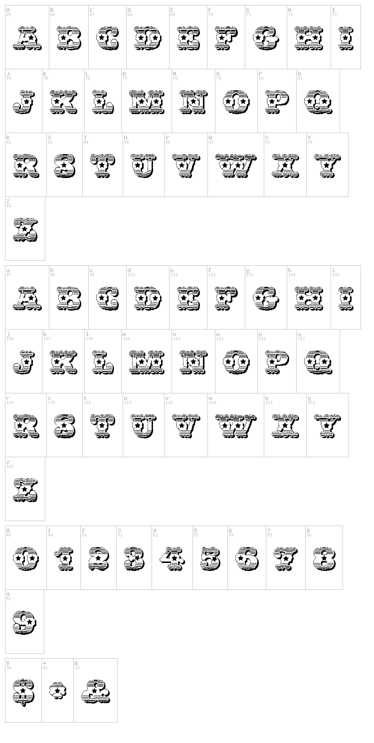 Wild West font map